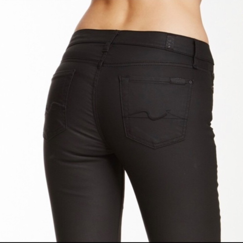 7 For All Mankind Gwenevere Coated Skinny Jean in Black